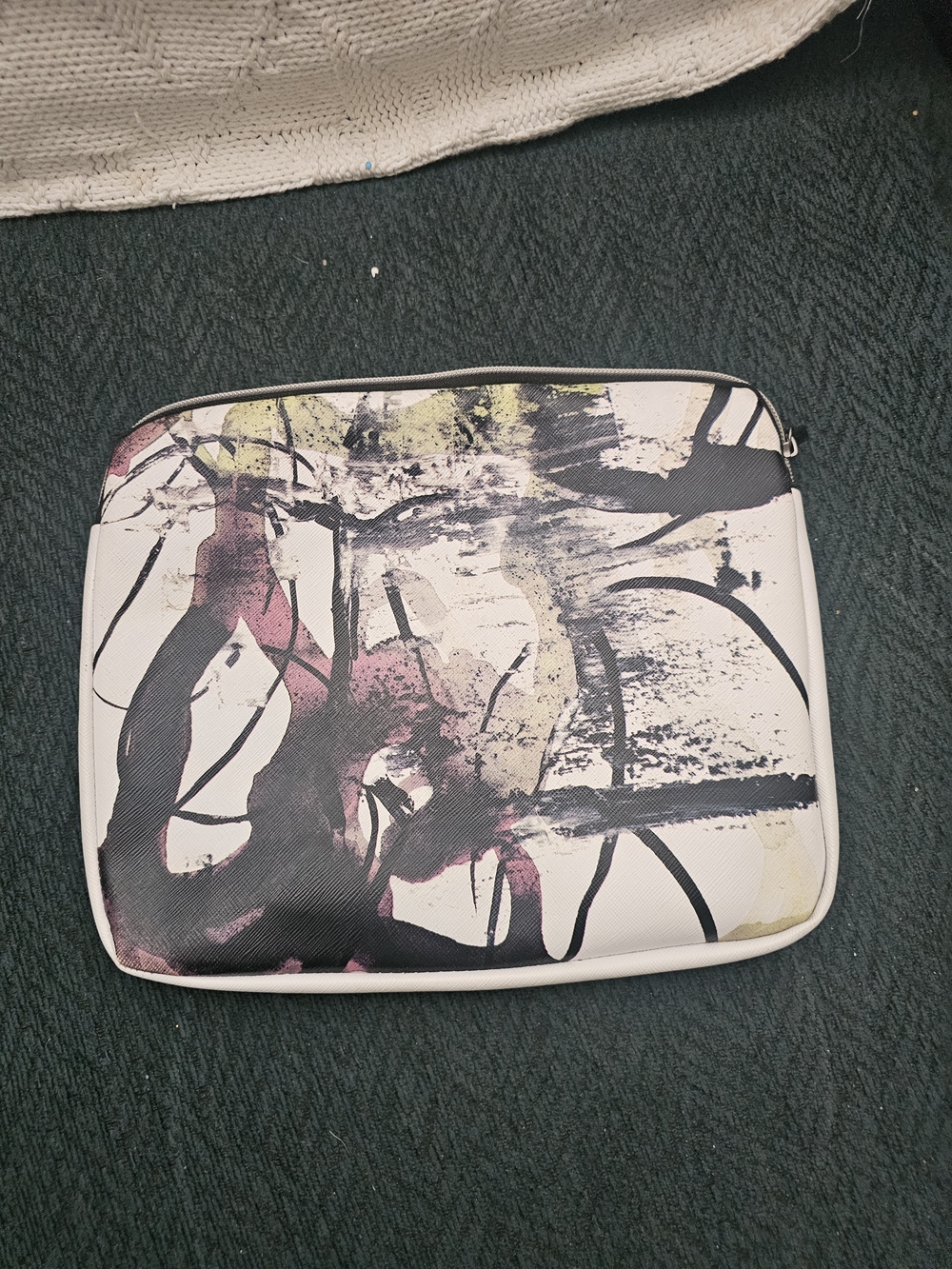 Proenza Schouler Abstract Art Zip Pouch - White, Black, Pink, Yellow